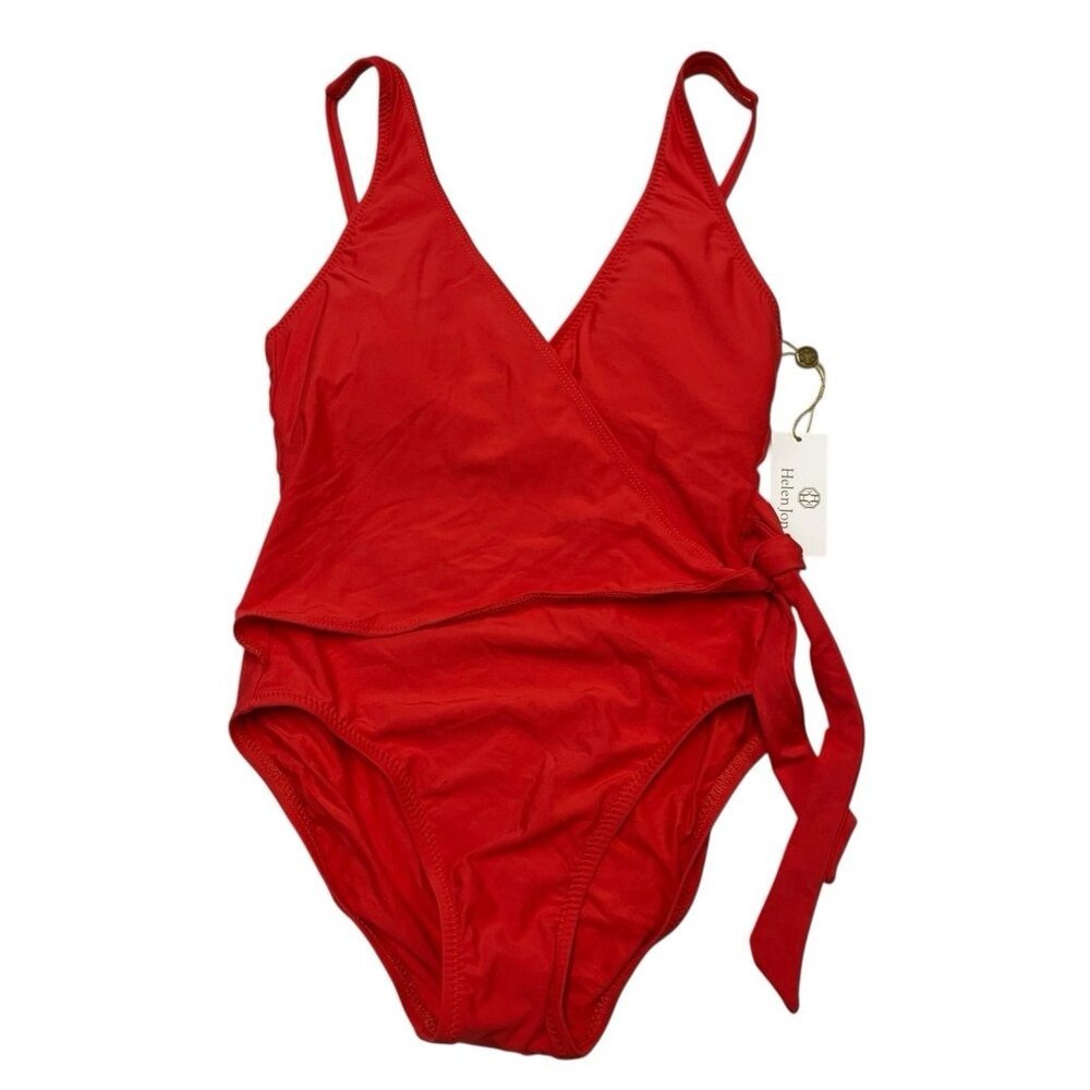 Helen Jon‎ Swimsuit Womens XS Flamenco Coral Wrap 1 Piece Resort Vacation Beach
